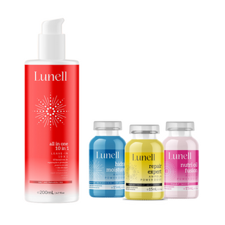 Kit Cronograma Capilar Lunell + Leave-in 10x1 All in One
