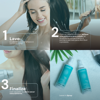 Kit Cronograma Capilar Lunell + Leave-in Spray Multifuncional Antifrizz (4 Produtos)